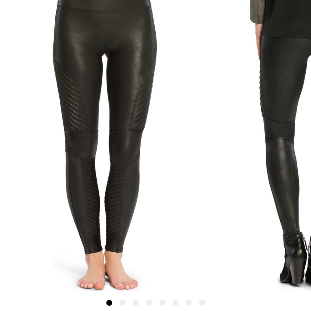 Spanx Faux Leather Moto Leggings